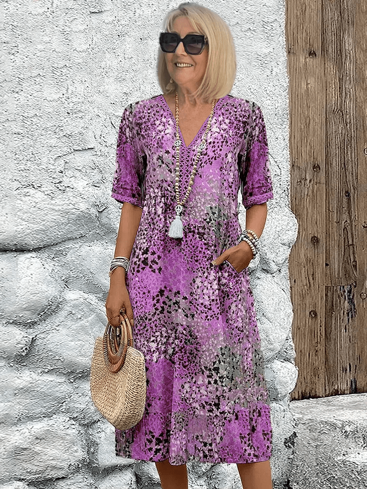 ROSALIE | ELEGANT FLORAL MIDI DRESS