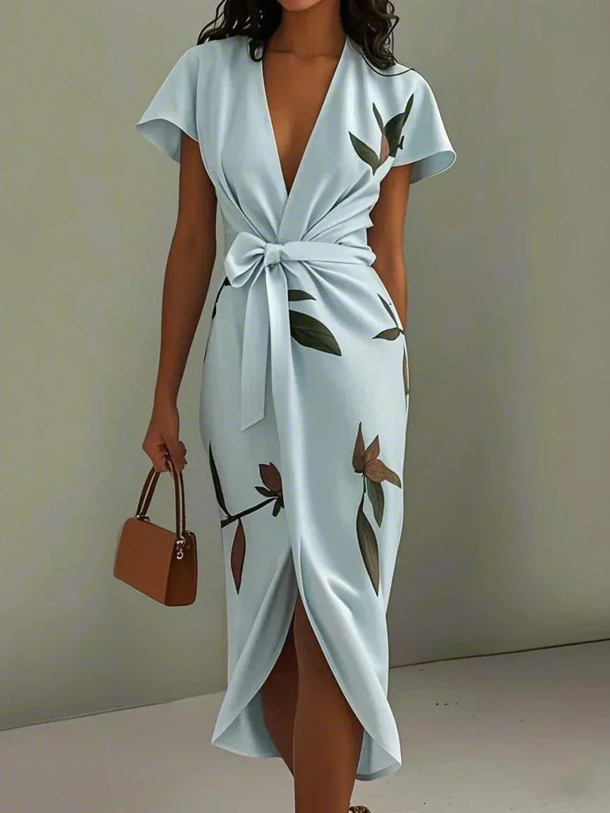 AURELIA | ELEGANT WRAP MIDI DRESS