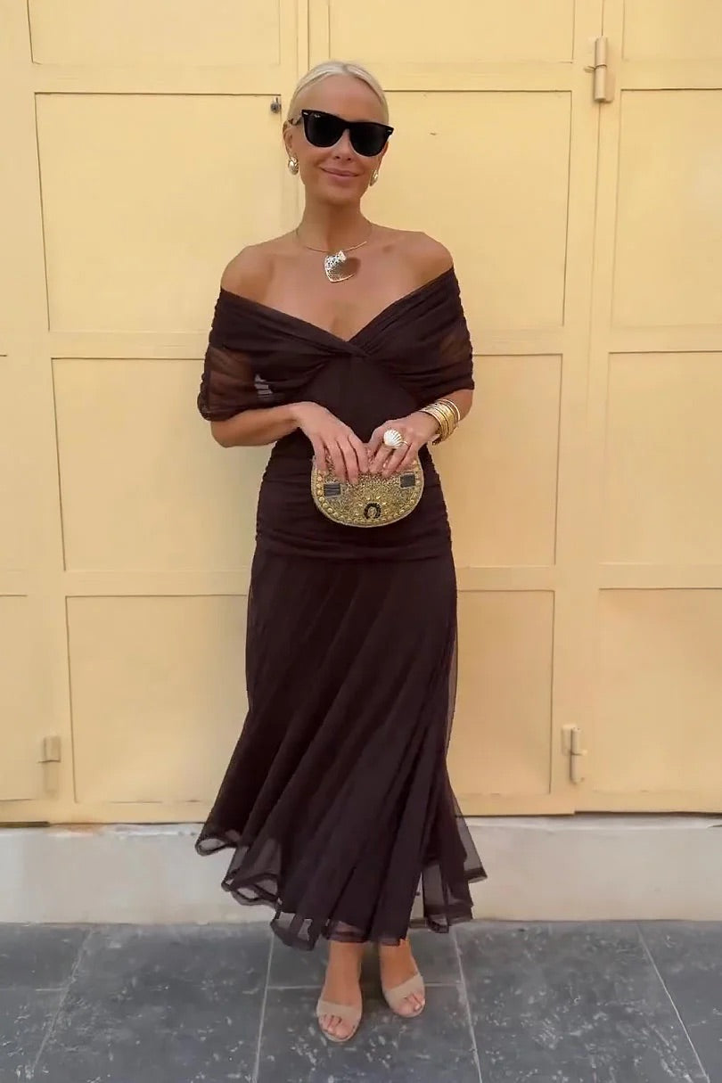 LYDIA | OFF-SHOULDER MAXI DRESS