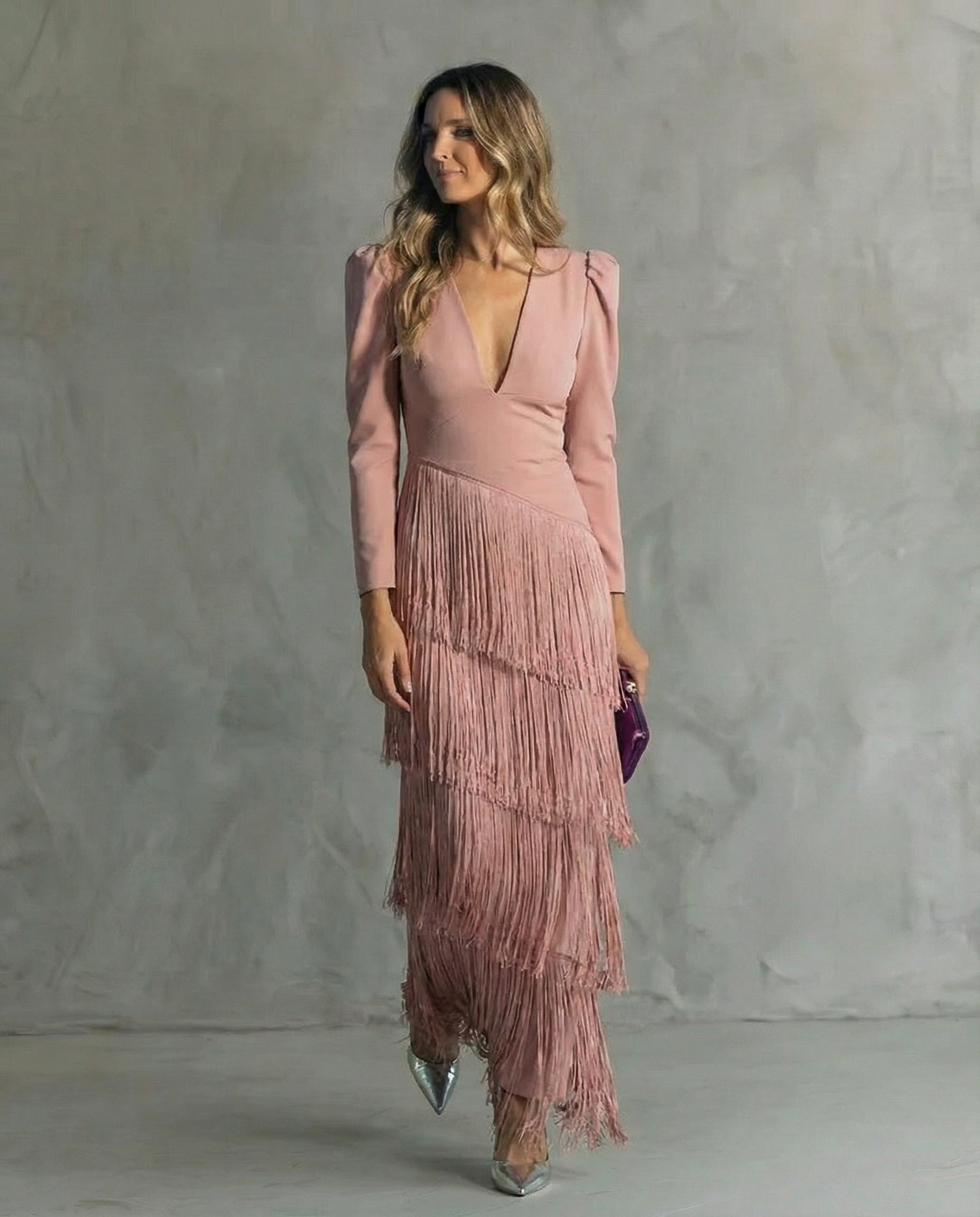 SUMMER | ELEGANT TUMMY COVERING FRINGE MIDI DRESS