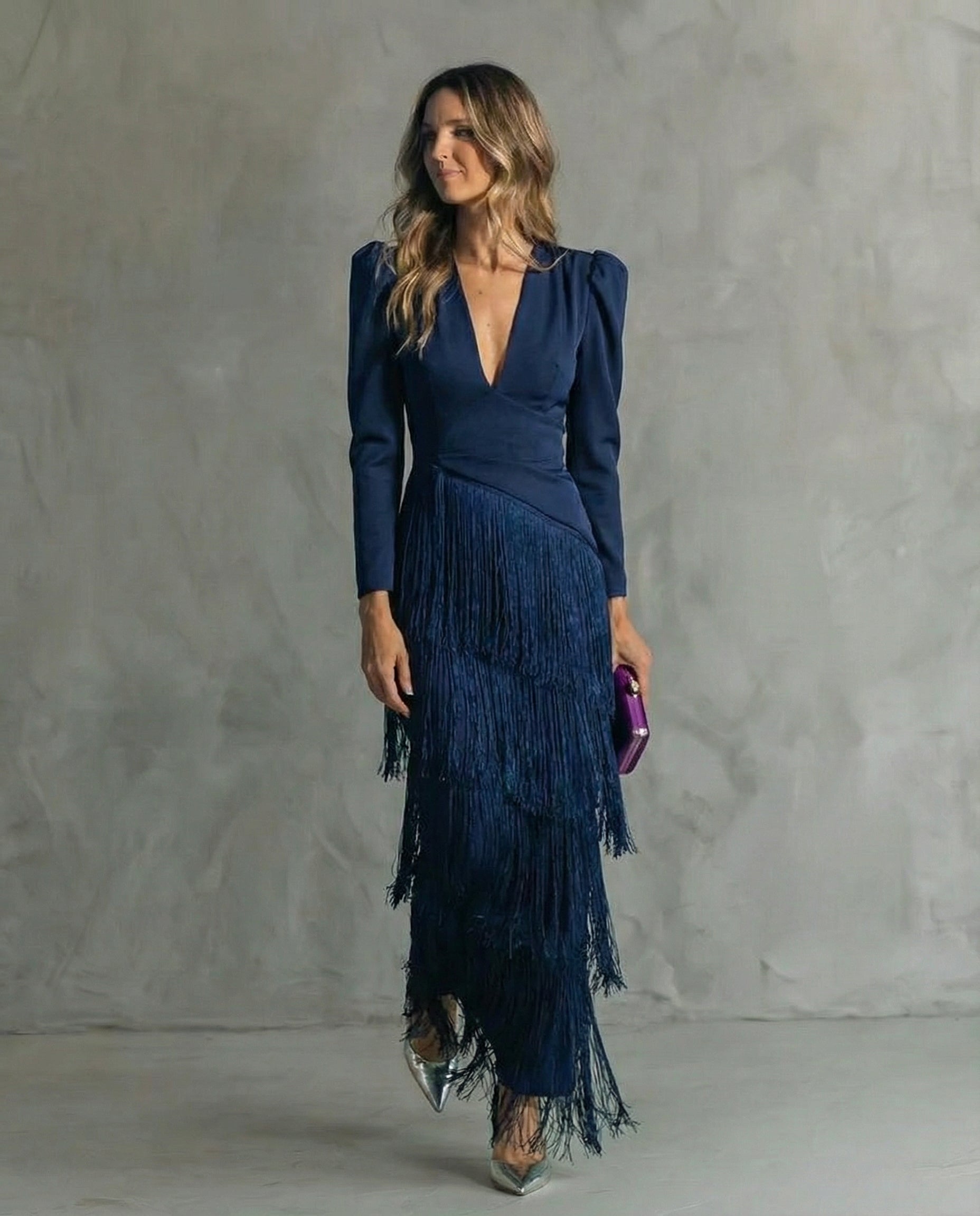 SUMMER | ELEGANT TUMMY COVERING FRINGE MIDI DRESS