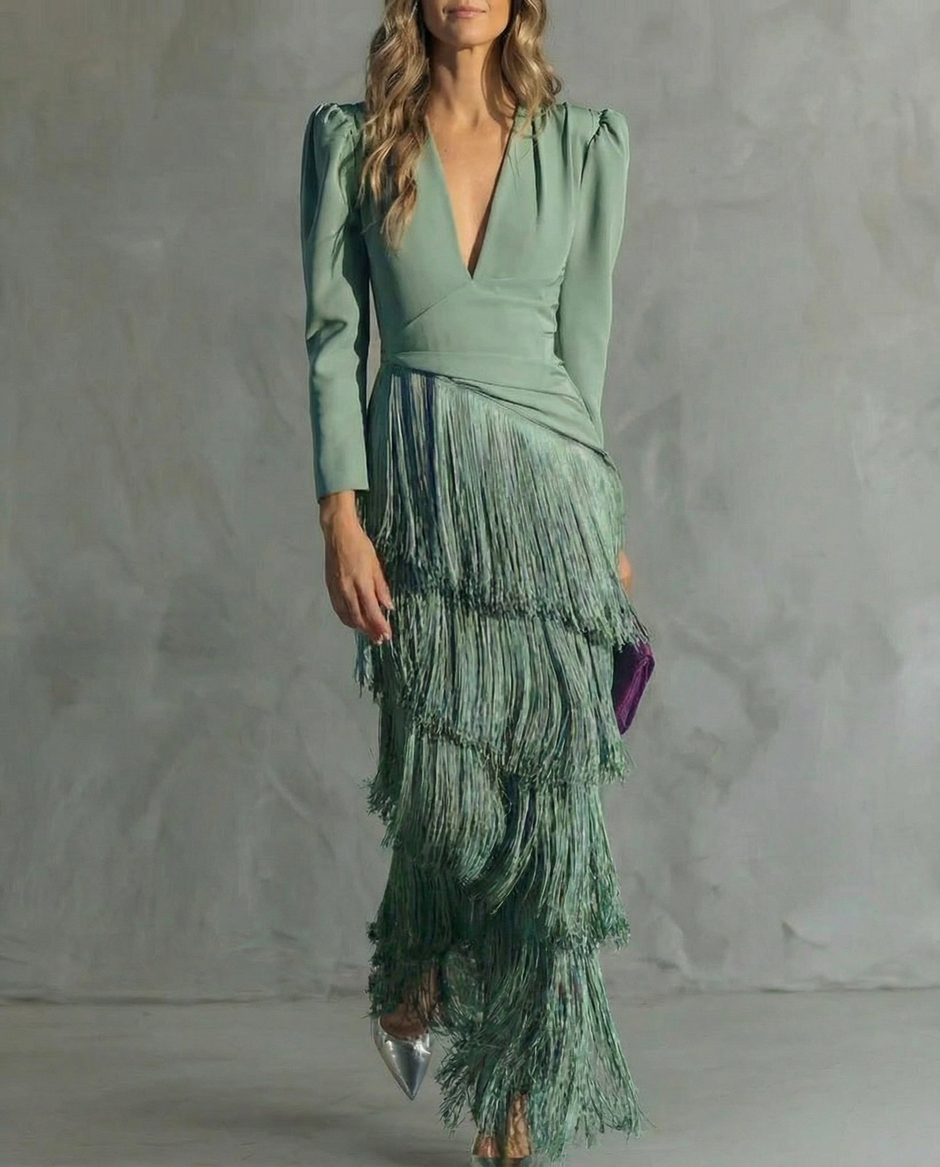 SUMMER | ELEGANT TUMMY COVERING FRINGE MIDI DRESS