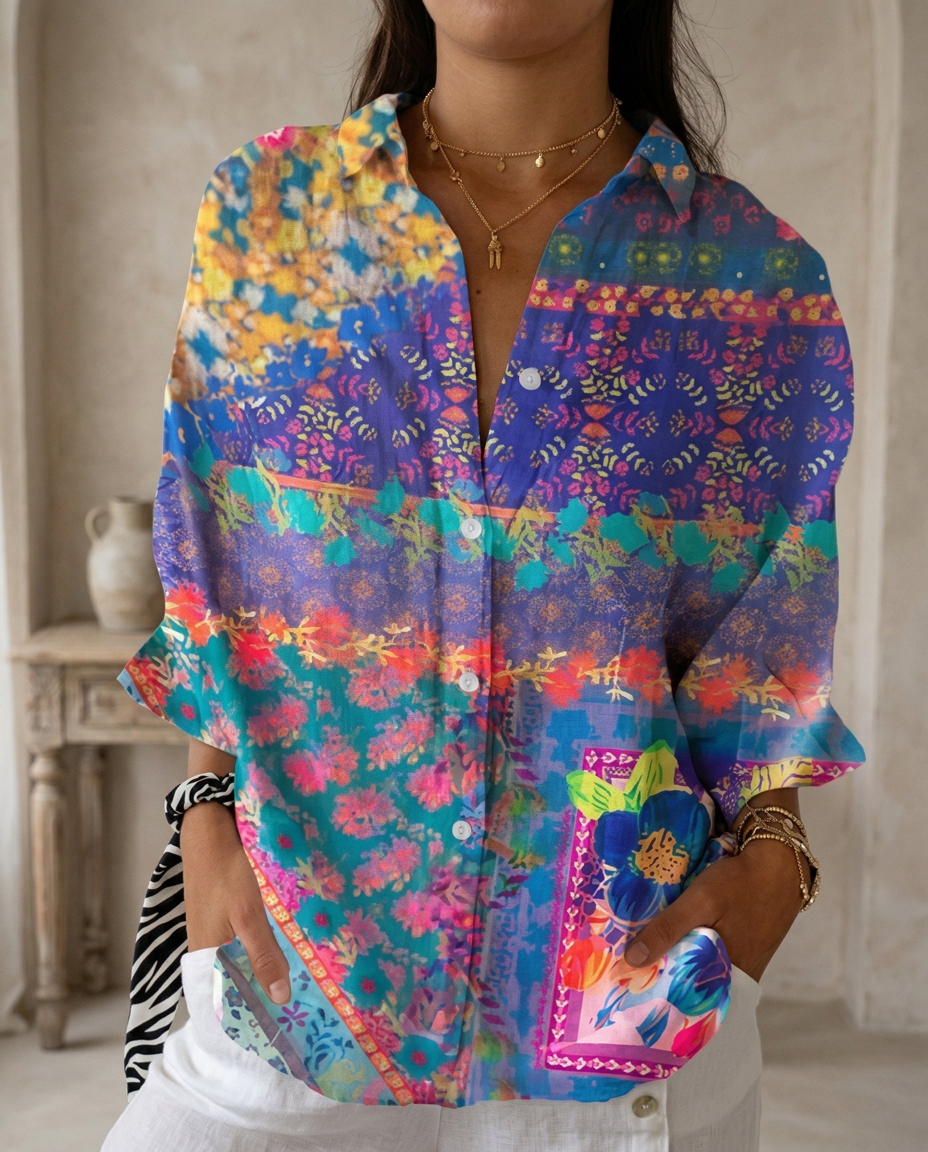 ELEANOR | FLOWY BLOUSE WITH TUMMY COVERAGE
