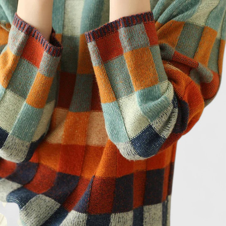 ALEXIA | CHECKERED PATTERN SWEATER