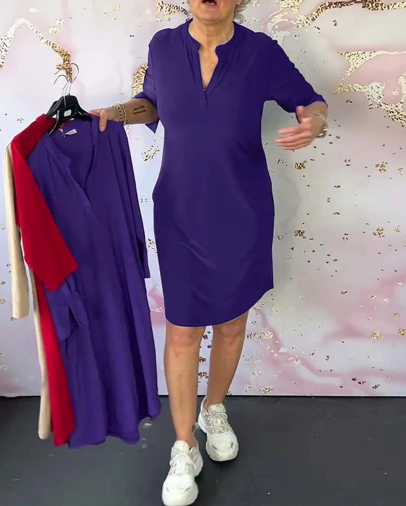 CHARLOTTE | ELEGANT V-NECK CASUAL DRESS