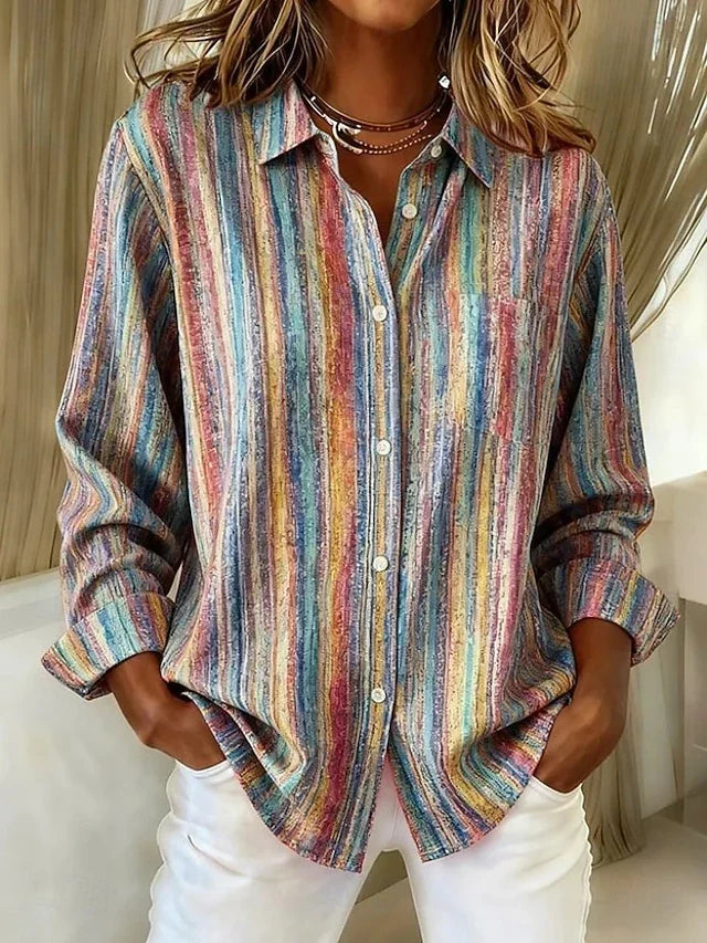 CALLIOPE | VINTAGE STRIPED BUTTON BLOUSE
