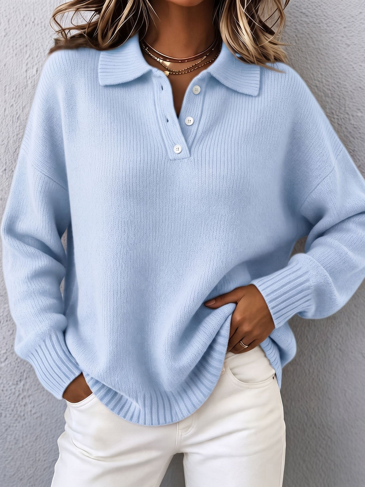 VERENA | CHIC POLO HOODED SWEATER