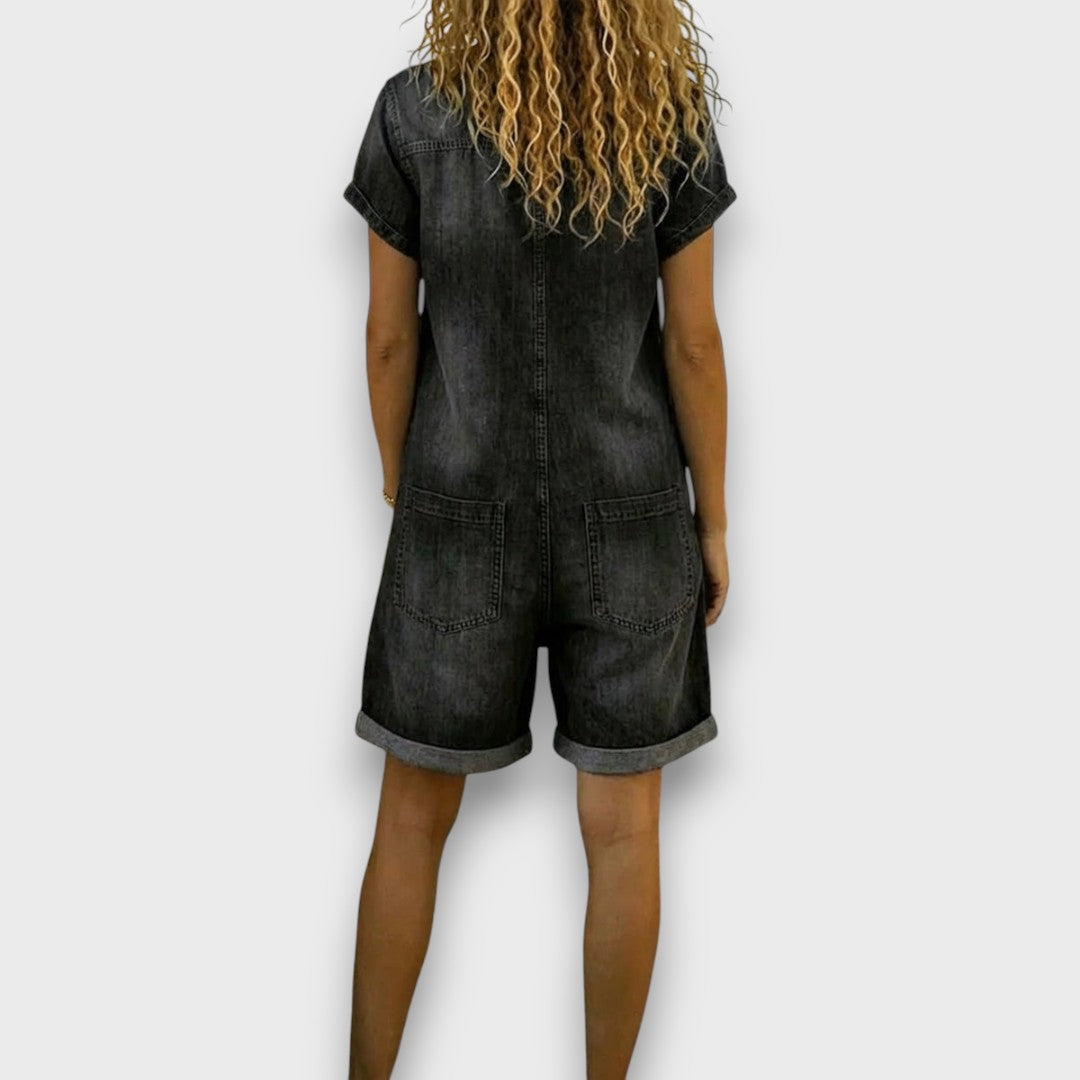 BROOKE | STYLISH TUMMY COVERING DENIM JUMPSUIT
