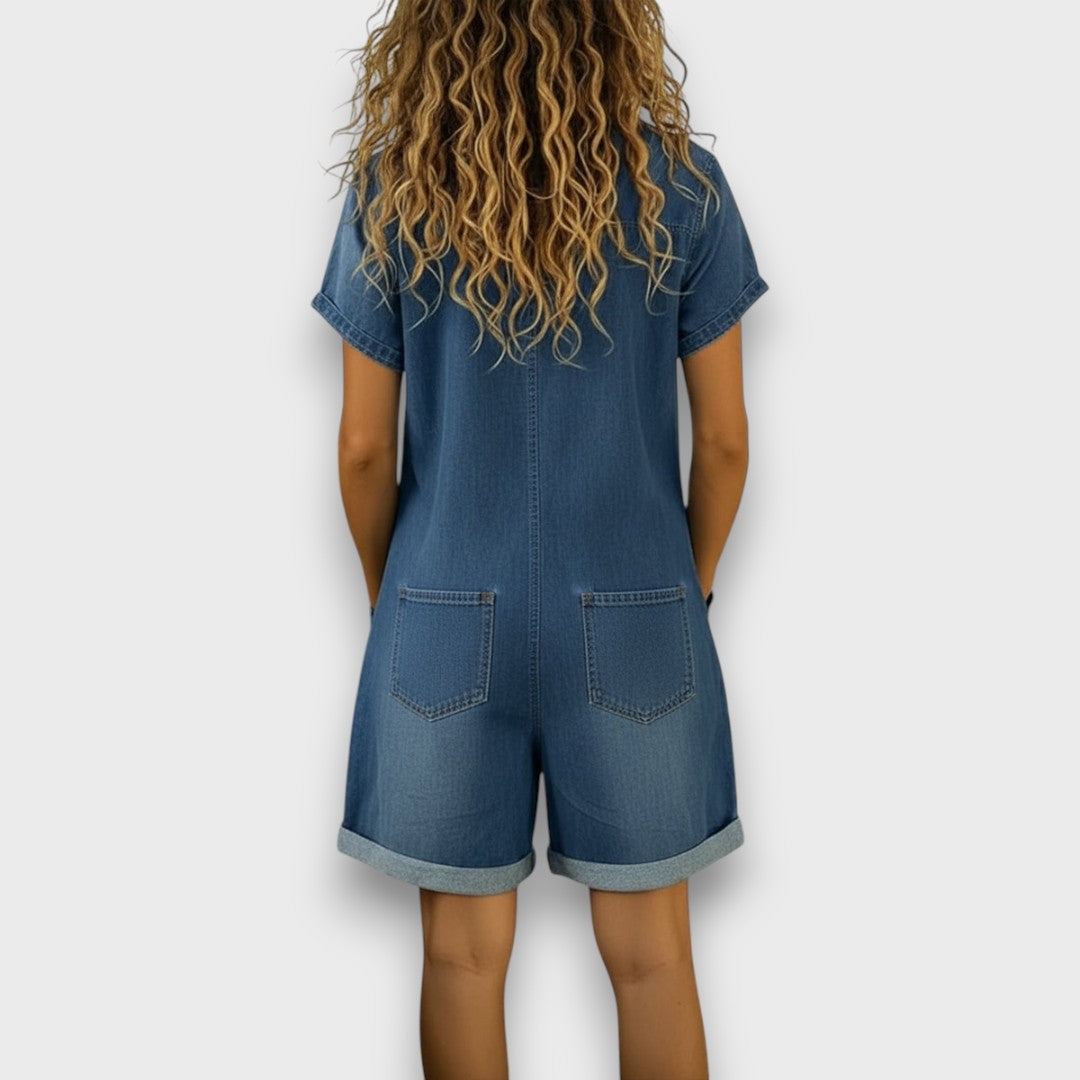 BROOKE | STYLISH TUMMY COVERING DENIM JUMPSUIT