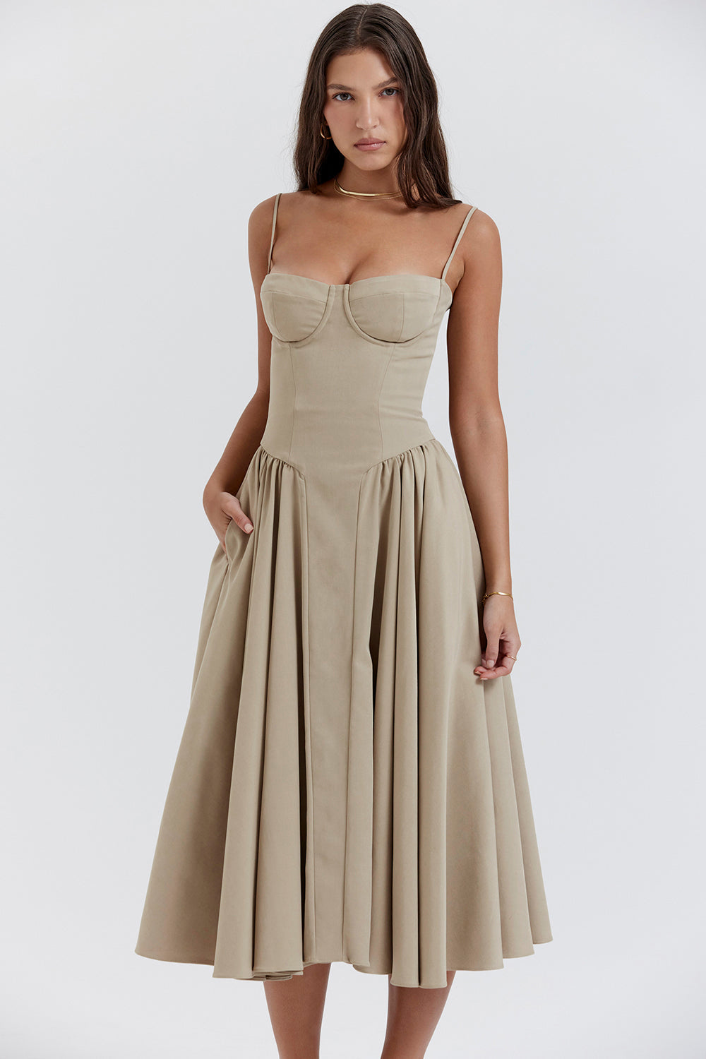 ROMA | ELEGANT CORSET MIDI DRESS