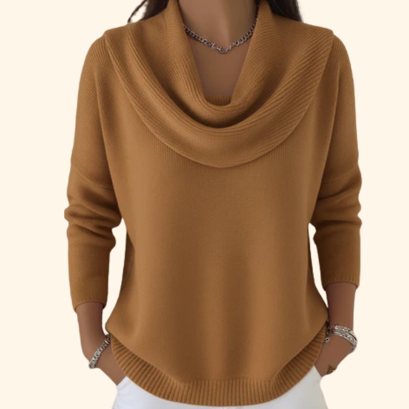 THABITHA | ELEGANT SWEATER WITH GRACEFUL COWL COLLAR