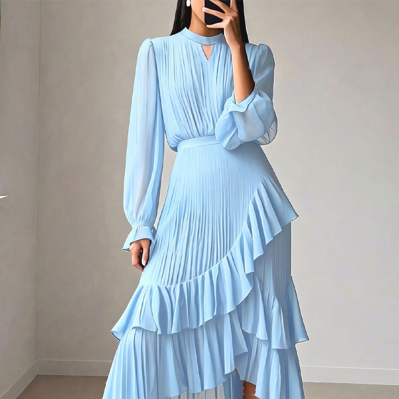 HEDWIG | STYLISH TUMMY COVERING PLEATED DRESS