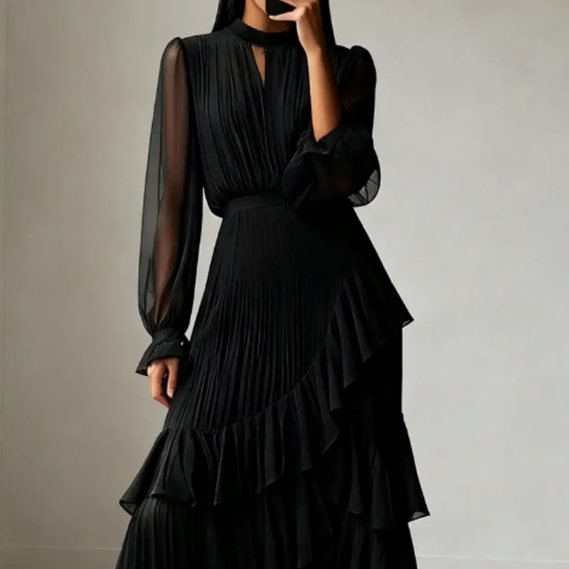 HEDWIG | STYLISH TUMMY COVERING PLEATED DRESS