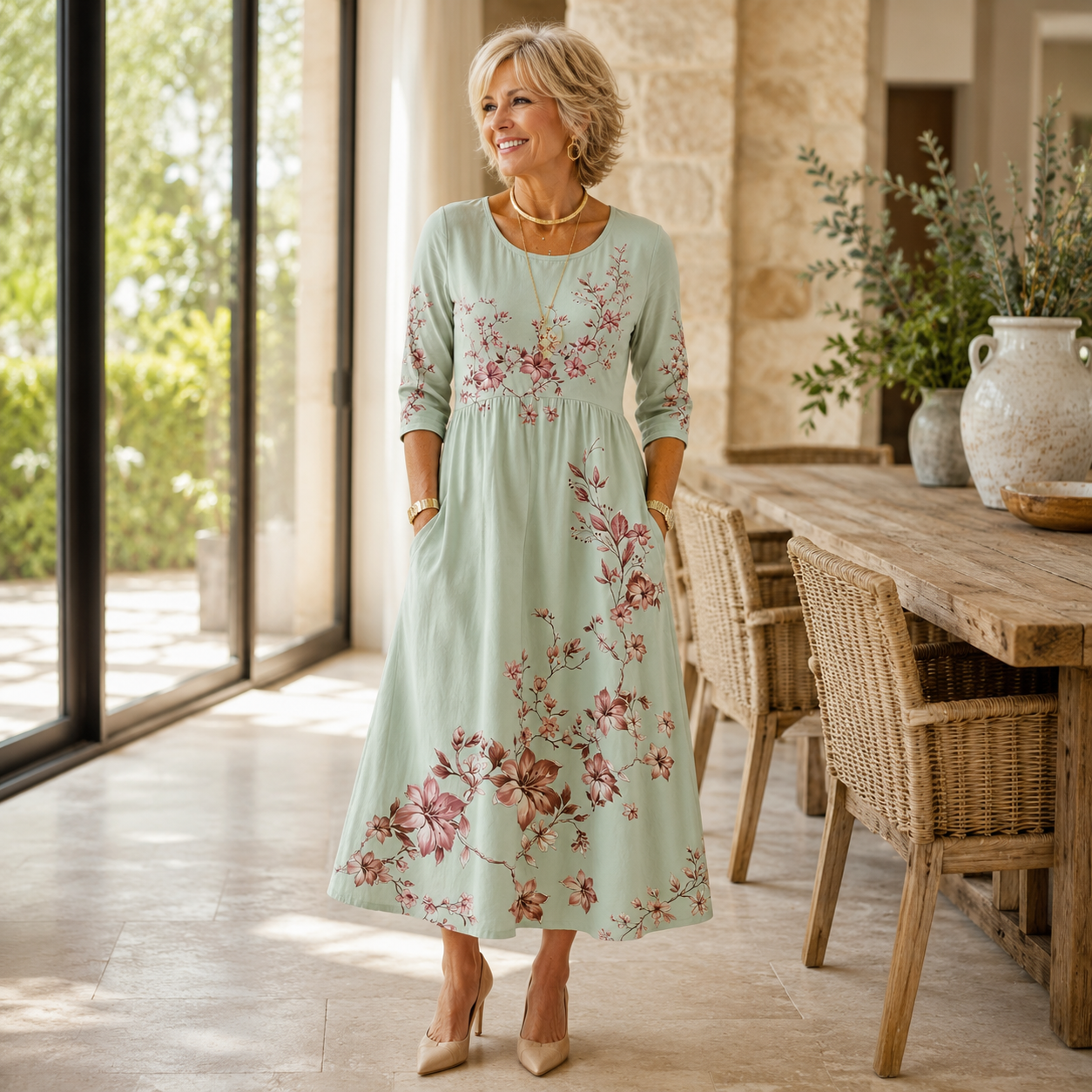JOLIE | FLORAL POCKET MIDI DRESS