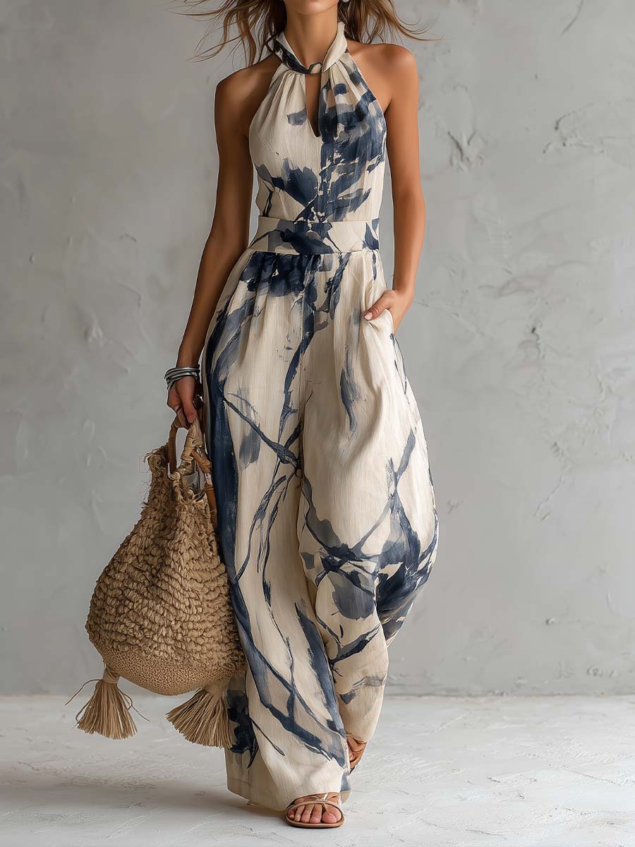 ARIANA | PRINTED WIDE-LEG JUMPSUIT WITH POCKETS