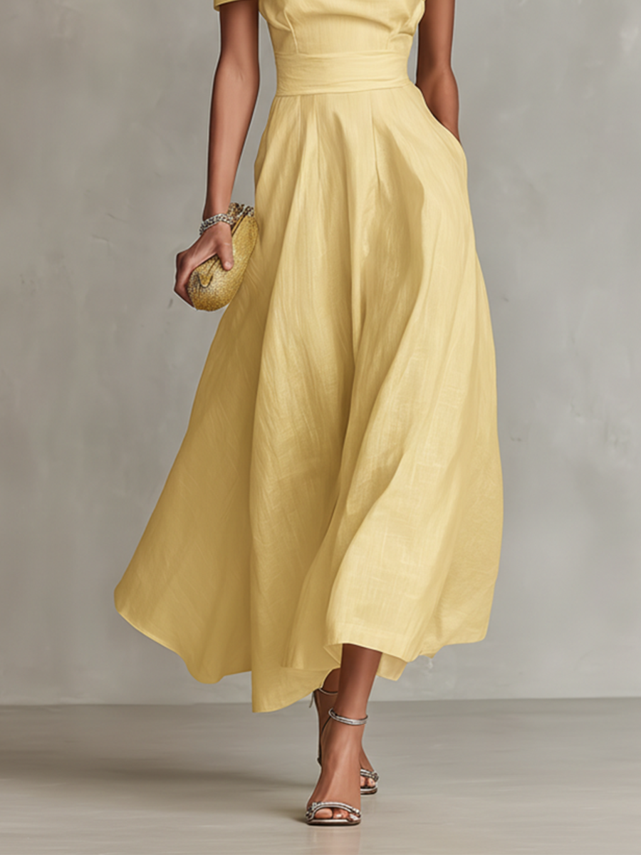 IVY | ONE-SHOULDER MIDI DRESS