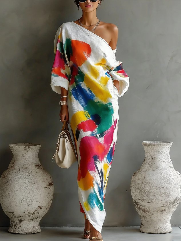 THERESI | ARTISTIC OFF-SHOULDER MAXI DRESS