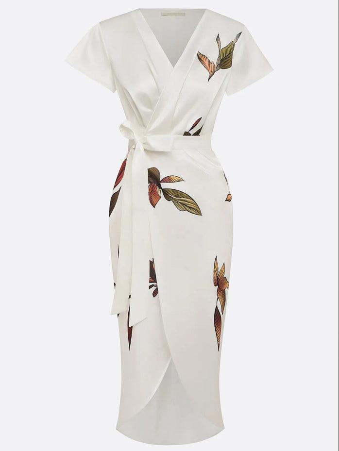 AURELIA | ELEGANT WRAP MIDI DRESS