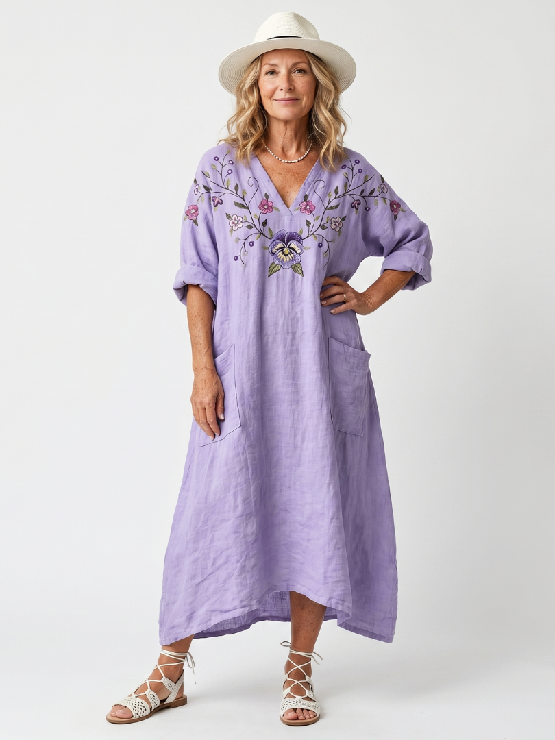 AMARA | FLORAL OVERSIZED POCKET MIDI DRESS