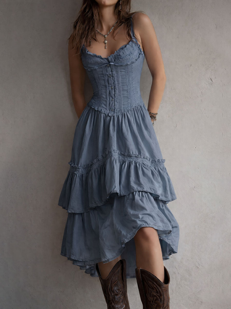 LANA | BOHO CORSET MIDI DRESS