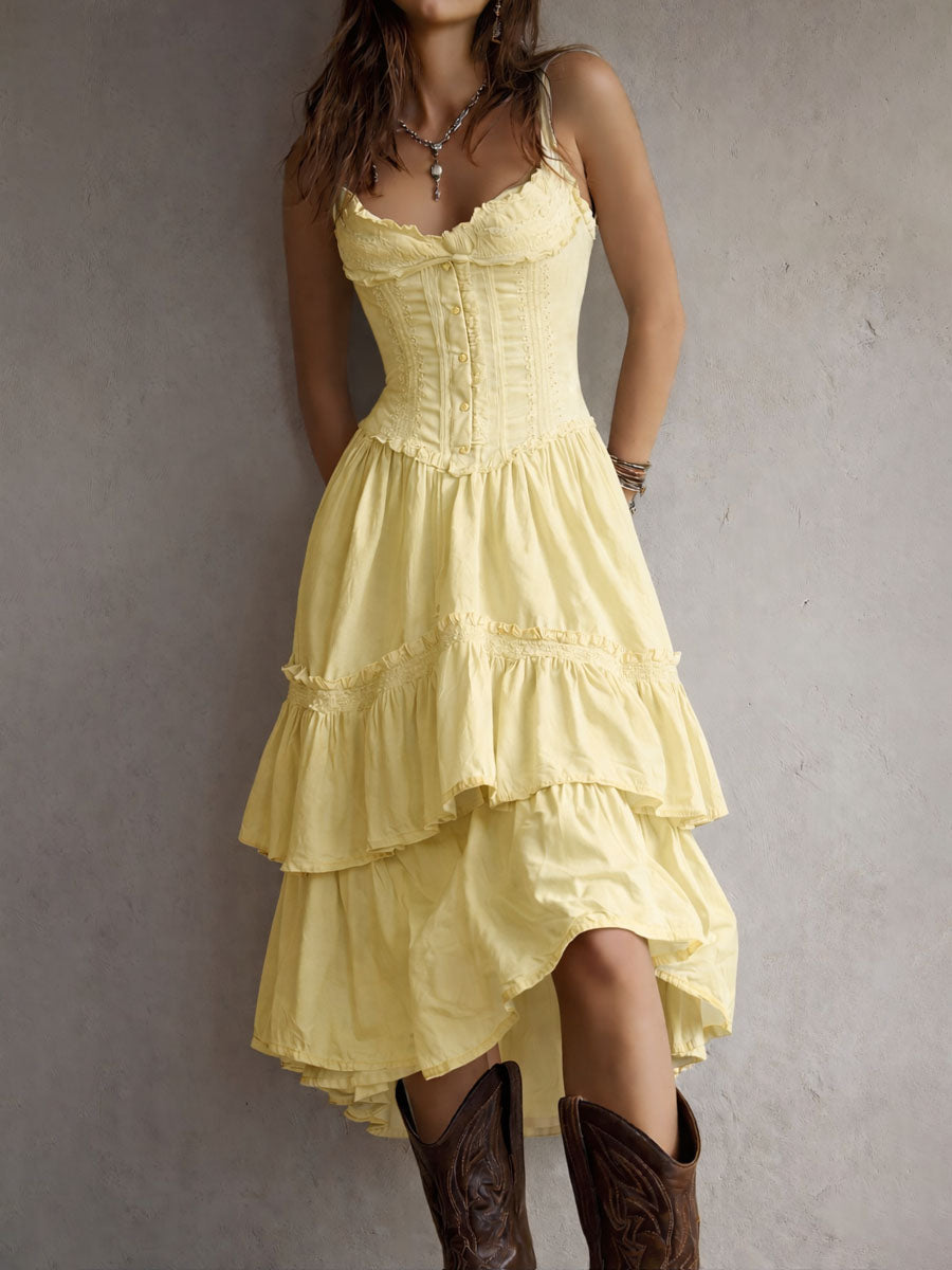 LANA | BOHO CORSET MIDI DRESS