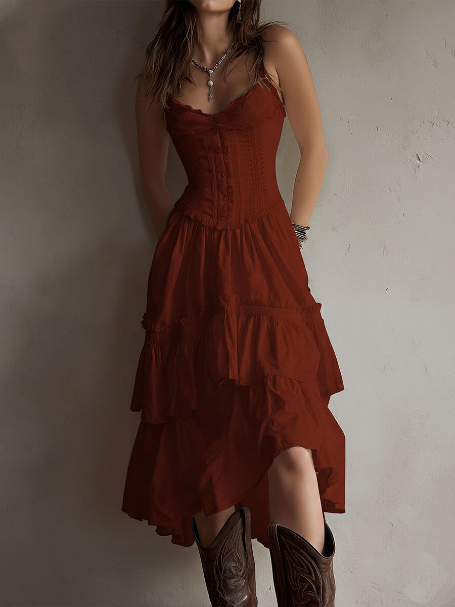 LANA | BOHO CORSET MIDI DRESS