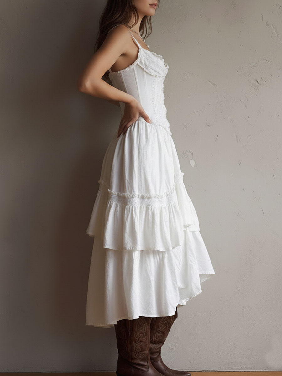 LANA | BOHO CORSET MIDI DRESS