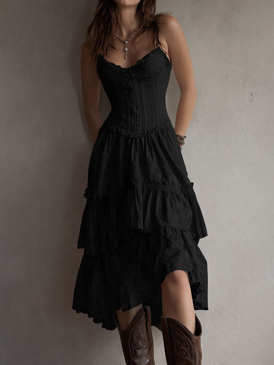 LANA | BOHO CORSET MIDI DRESS