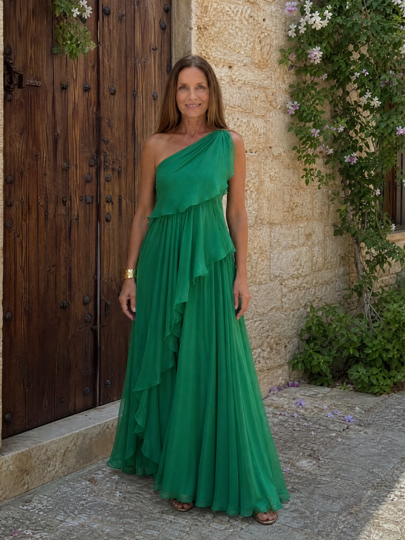 AMELIA | ELEGANT RUFFLE MAXI DRESS