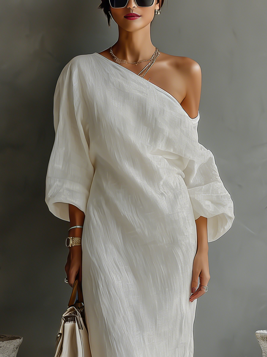 CELESTE | ELEGANT FLOWING OFF-SHOULDER DRESS
