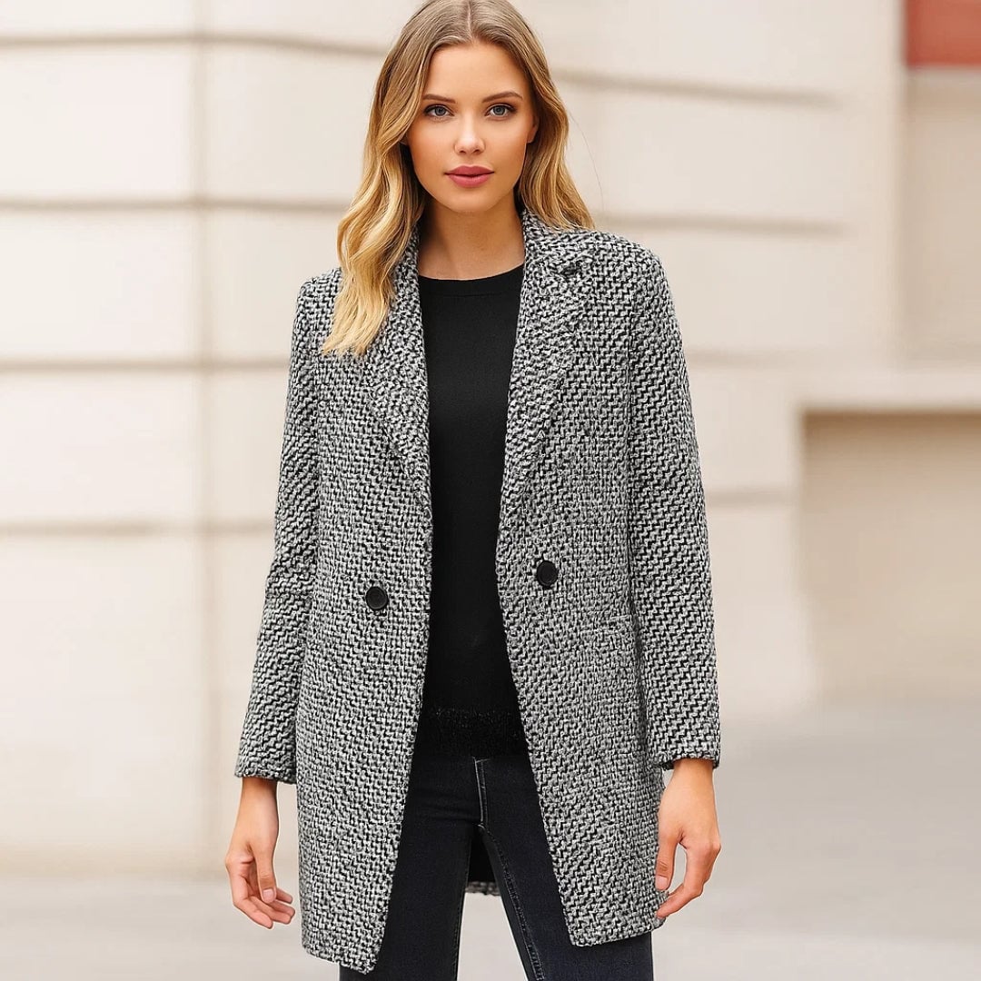 CATALEYA | CLASSIC HOUNDSTOOTH MIDI COAT