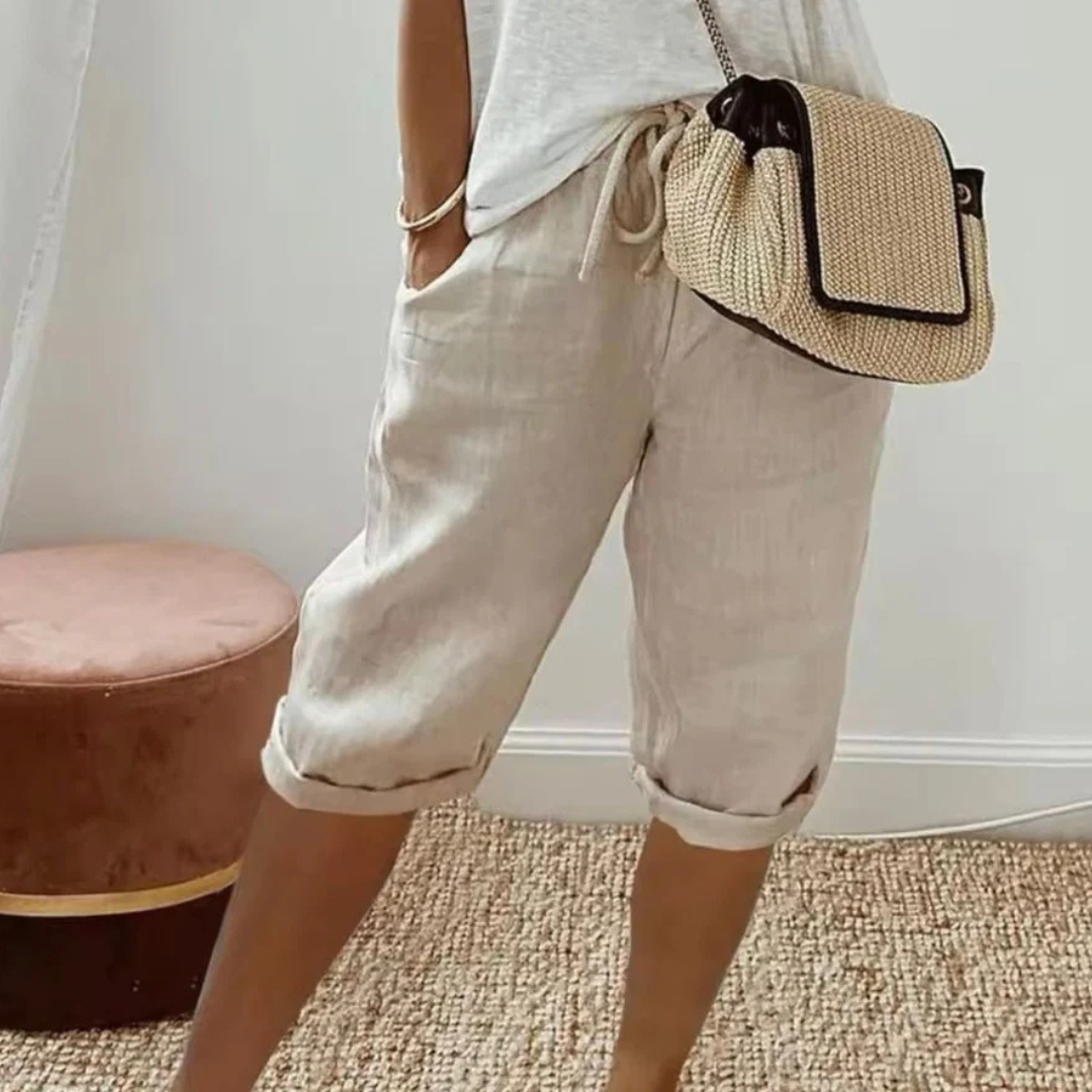 NORELLE | SOFT TAILORED CAPRI SHORTS