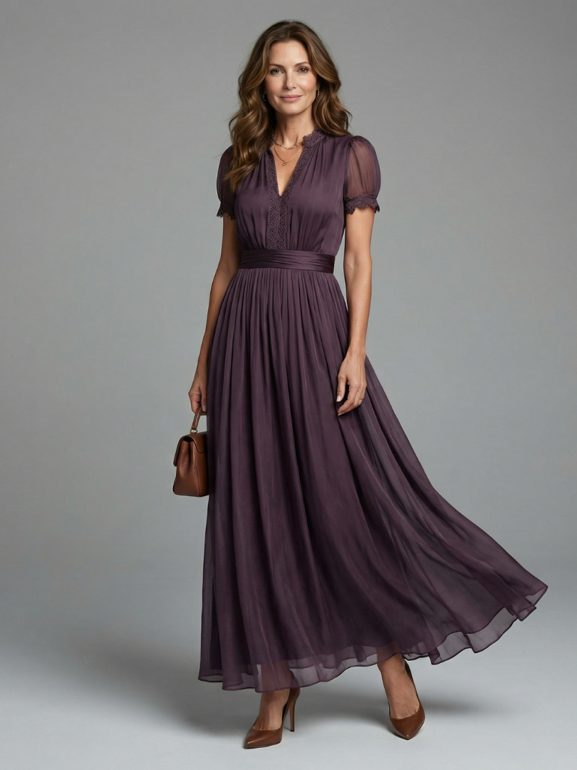 BELLTHORNE | GATHERED WAIST KEYHOLE MAXI DRESS