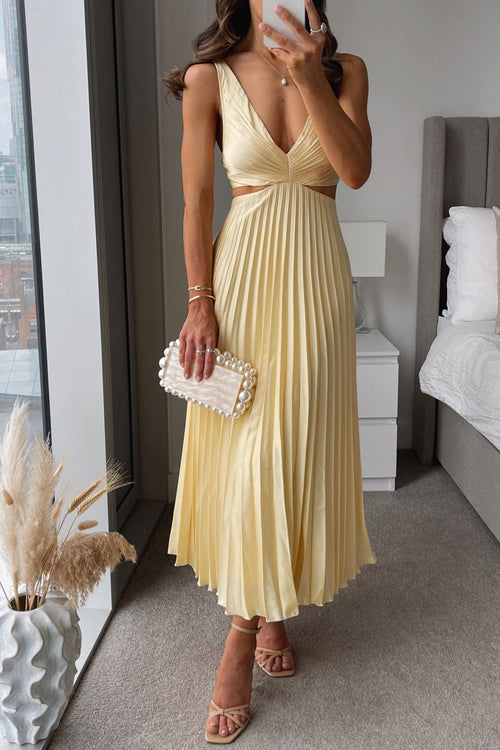 ELANIA | ELEGANT PLEATED MAXI DRESS