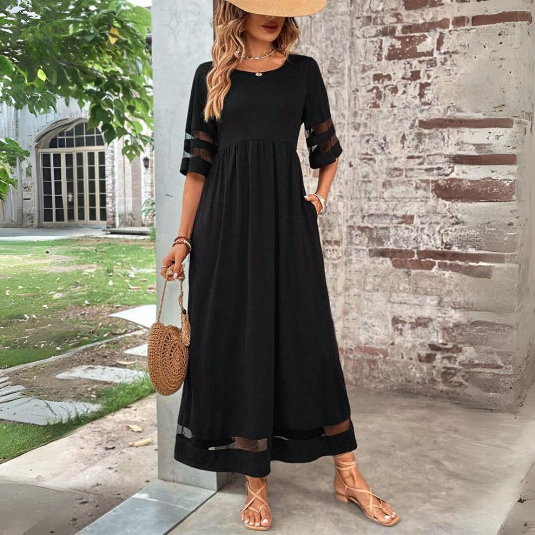 HELEN | FLOWING MAXI DRESS WITH TUMMY COVERAGE