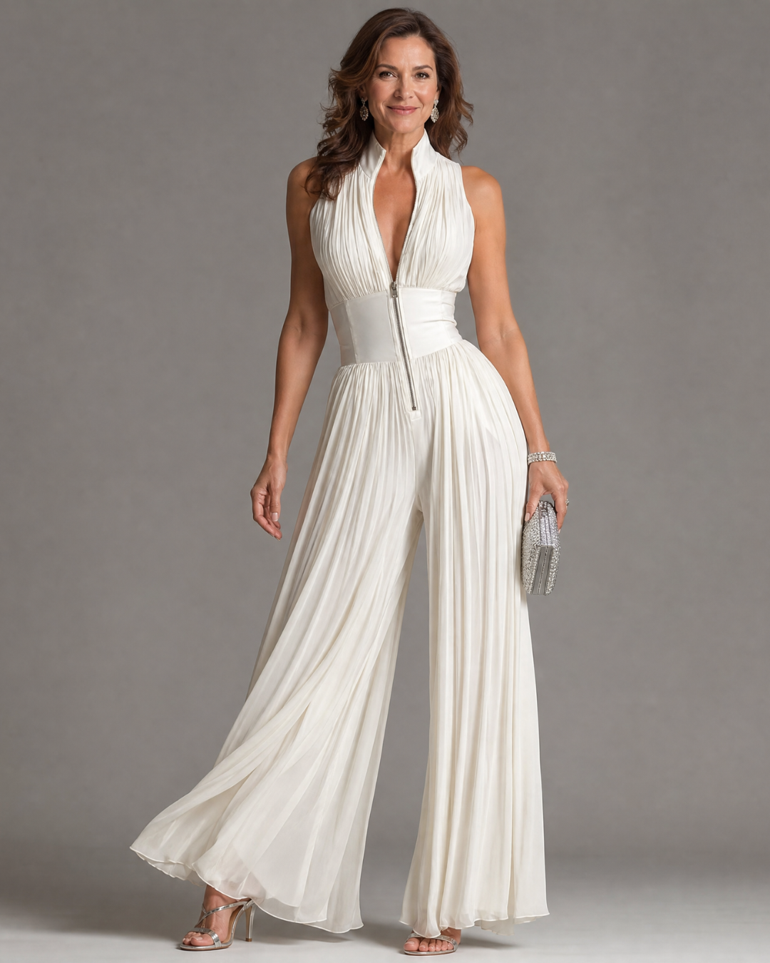 SERAPHINA | FITTED WAIST MODERATE TUMMY COVERAGE WIDE LEG JUMPSUIT