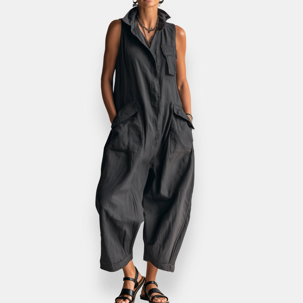 RHIANNE | SLEEVELESS CARGO JUMPSUIT