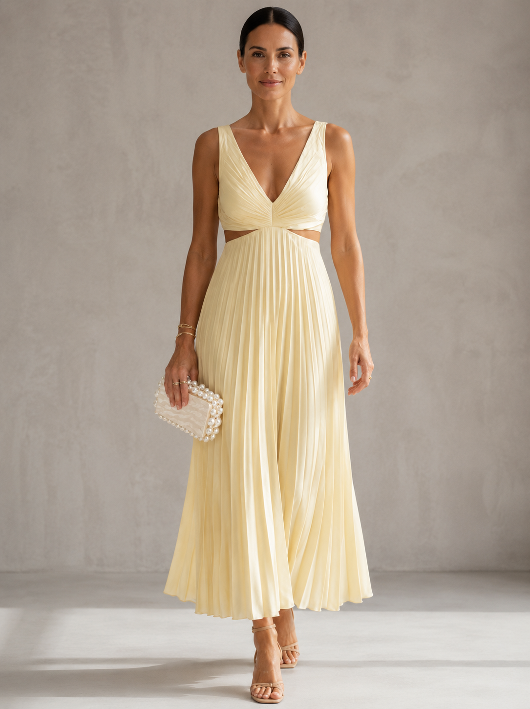 ELANIA | ELEGANT PLEATED MAXI DRESS