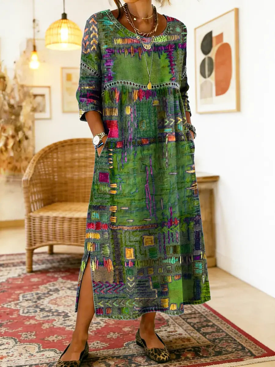 ZARA | RELAXED FIT ETHNIC PATCHWORK DRESS