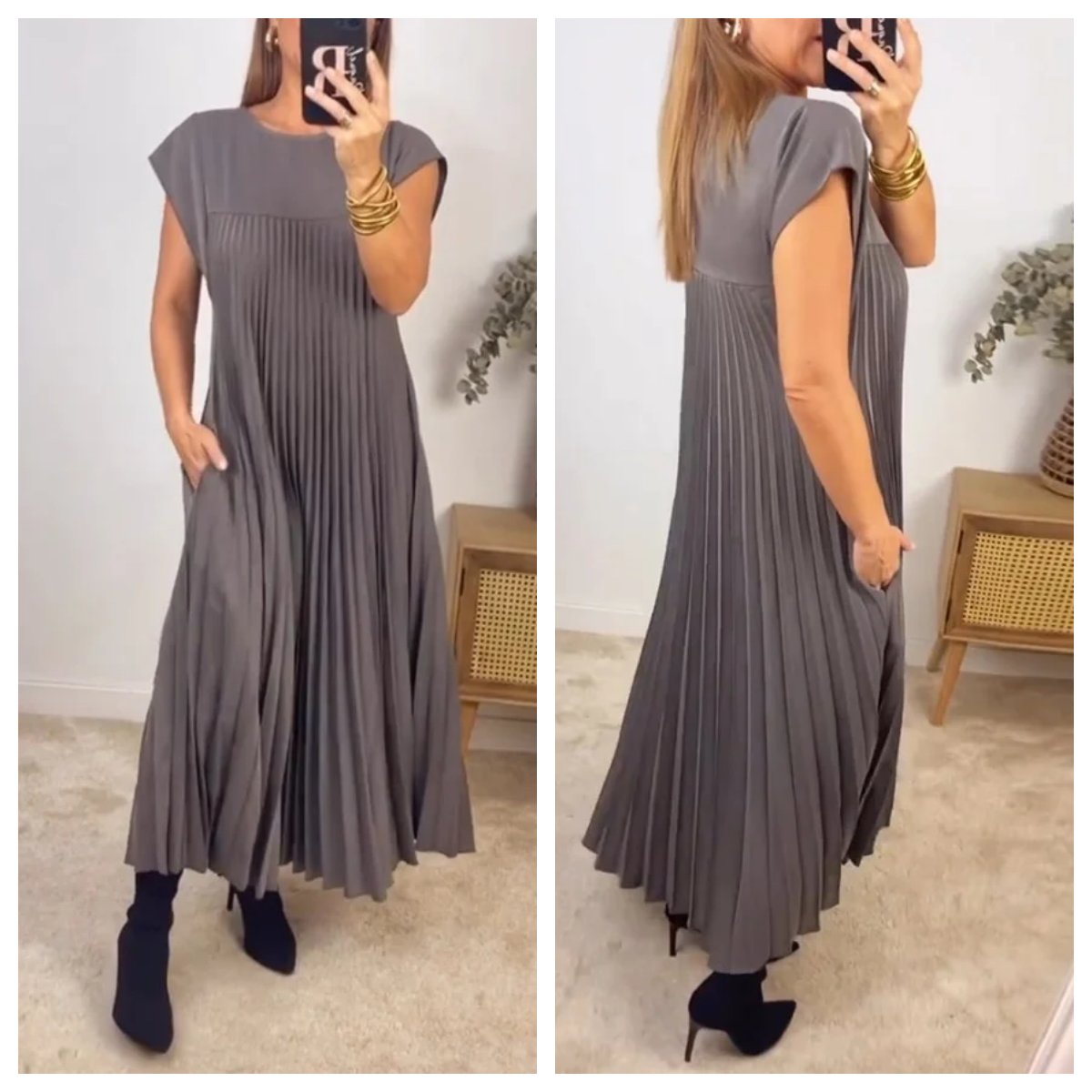 KYLIE | STYLISH TUMMY COVERING PLEATED DRESS