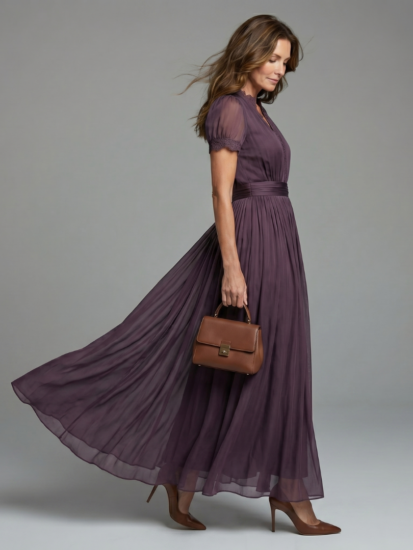 BELLTHORNE | GATHERED WAIST KEYHOLE MAXI DRESS