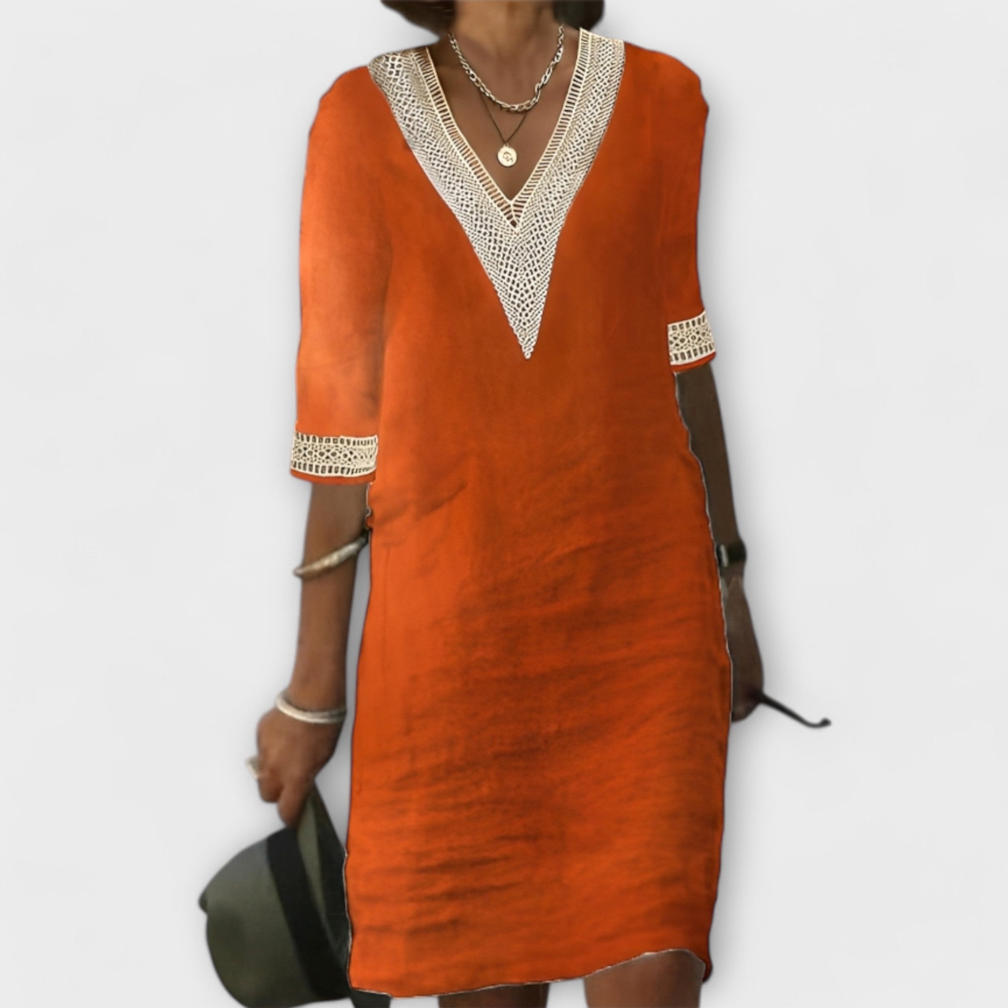 RHIAN | STYLISH TUMMY COVERING LINEN DRESS