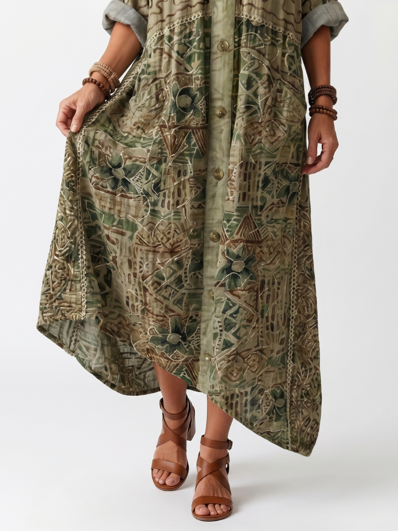 ADRIANA | BUTTON FRONT OVERSIZED POCKET MIDI DRESS
