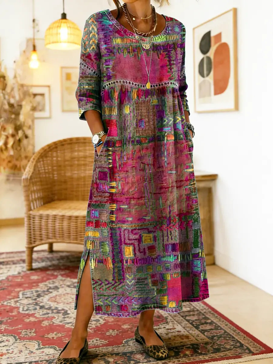 ZARA | RELAXED FIT ETHNIC PATCHWORK DRESS