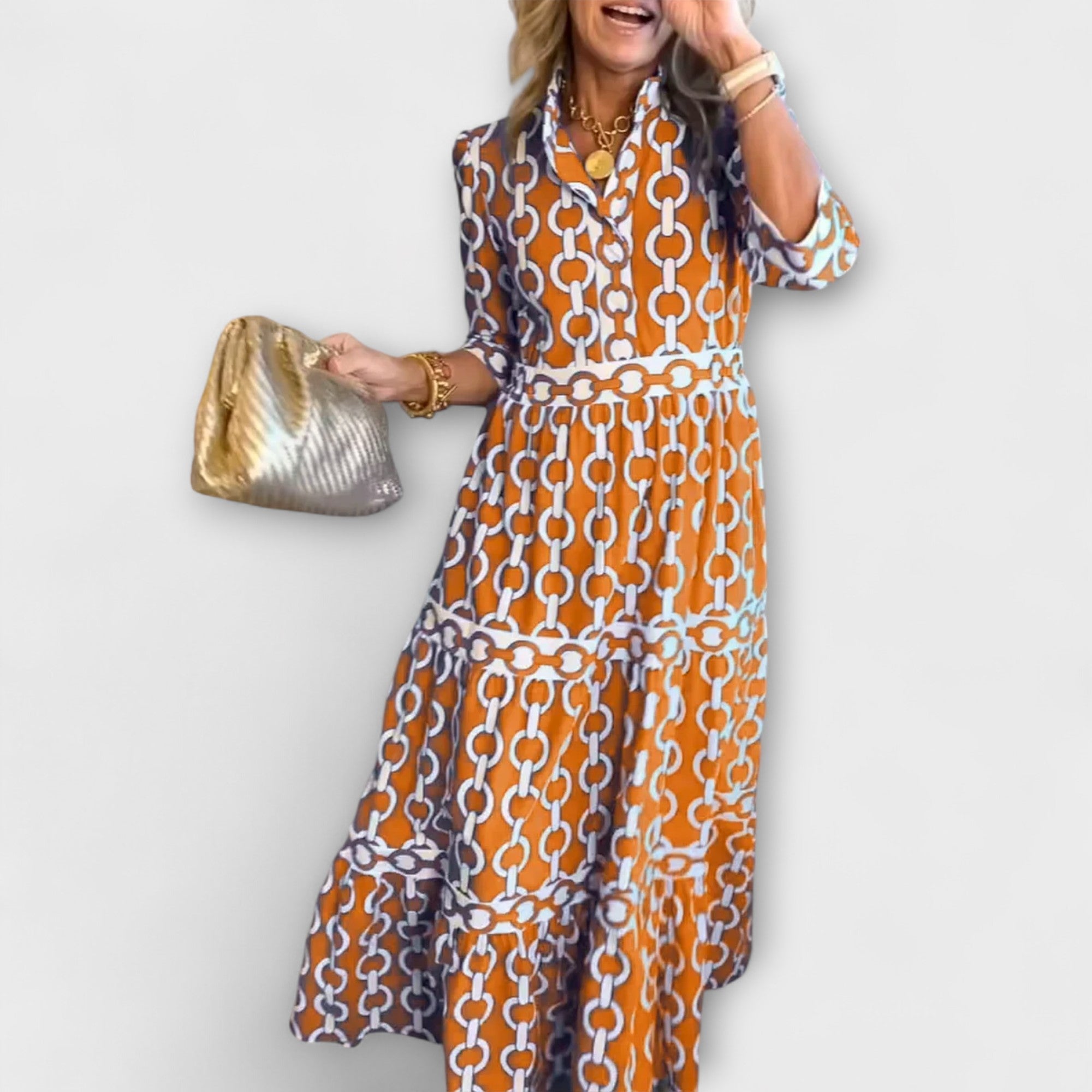 ELLA | ELEGANT MIDI DRESS WITH TUMMY COVERAGE