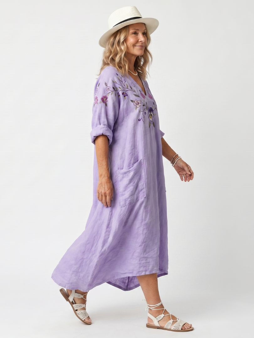 AMARA | FLORAL OVERSIZED POCKET MIDI DRESS