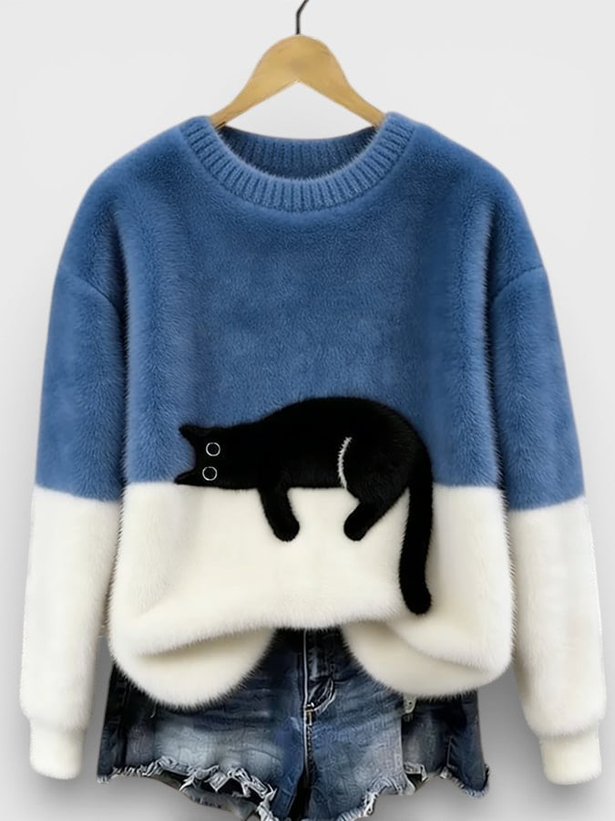 LINDA | GRAPHIC CAT PRINT HOODIE