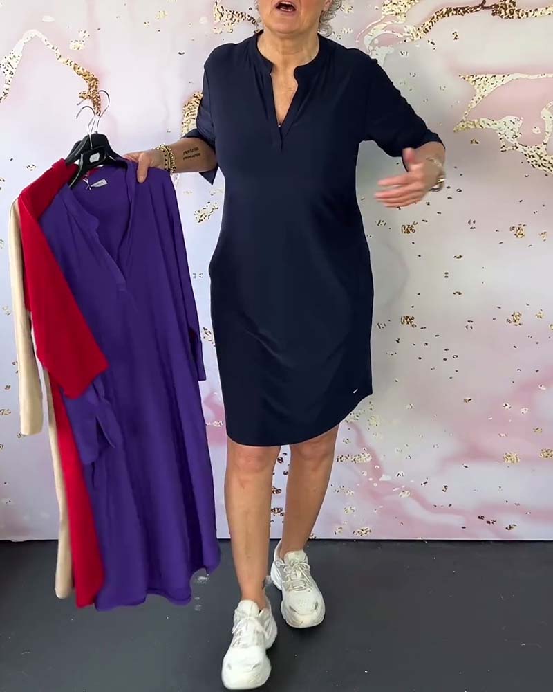 CHARLOTTE | ELEGANT V-NECK CASUAL DRESS