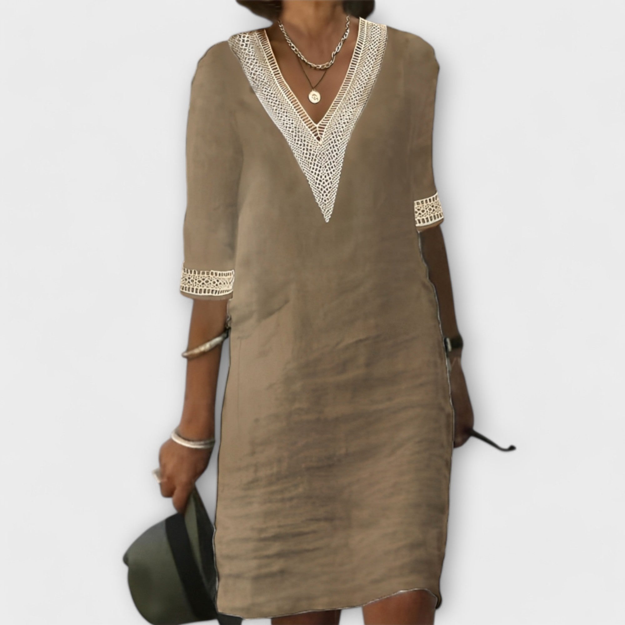 RHIAN | STYLISH TUMMY COVERING LINEN DRESS