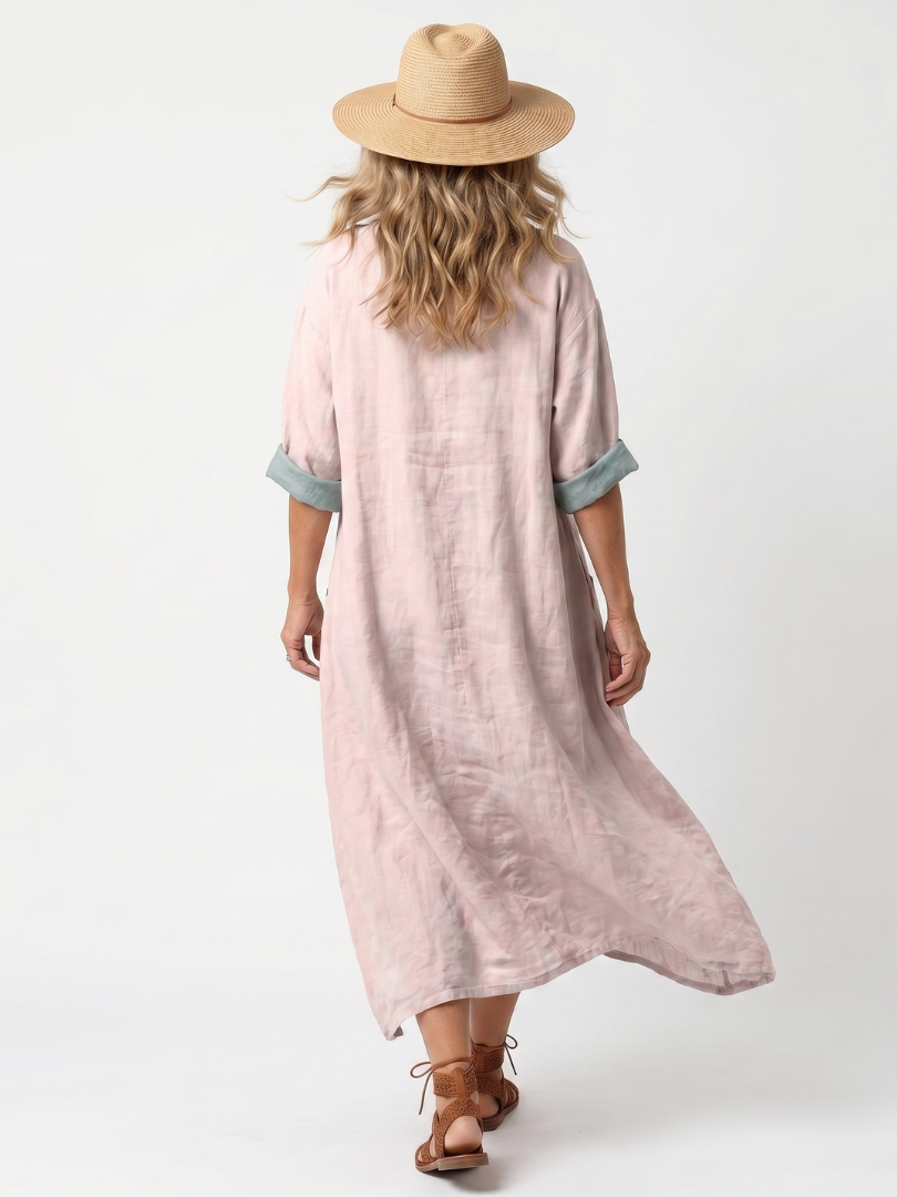 ISABELLA | DESIGNER PANEL RELAXED POCKET MIDI DRESS